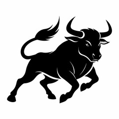 Silhouette vector illustration of a bull