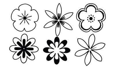 Collection of various floral outlines