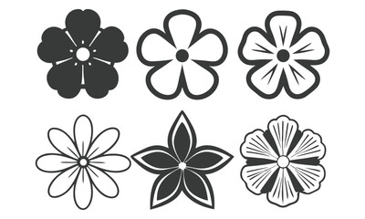 Collection of various floral outlines