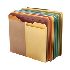 Colorful File Folders Organized Stacked Documents