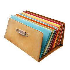Colorful Files in Tan Portfolio Organization System,