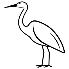Stylized Heron Outline Design