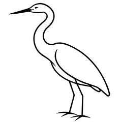 Stylized Heron Outline Design