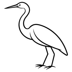 Stylized Heron Outline Design