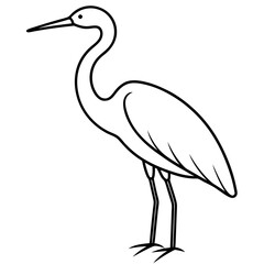 Stylized Heron Outline Design