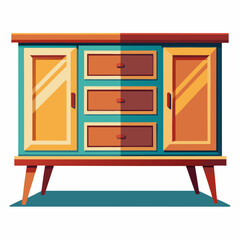 wooden cabinet isolated on white