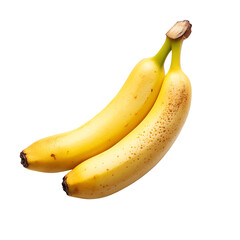 Two Ripe Yellow Bananas on Black Background