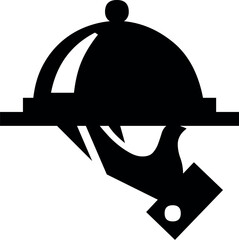 Illustration of elegant food service tray vector graphic for restaurant menu and catering business design projects needs vector