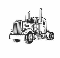 Truck company logo t-shirt graphic design vector illustration 
