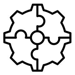 Interconnected Gears  Icon Element For Design	