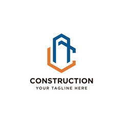 simple C construction logo design