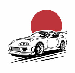  Japan tokyo road car t-shirt graphic design vector illustration .
