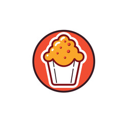 Crispy Chicken Popcorn Vector Icon on White Background