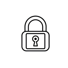 Secure Lock Vector Icon in Minimal Style on White Background