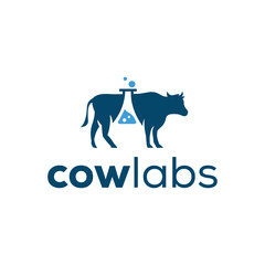 abstract cow lab logo design
