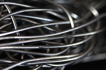 Woven Metal Texture: Capturing the intricate patterns and textures of intertwined metal wires, creating a sense of industrial detail.