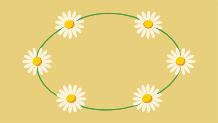 Obraz premium Daisy wreath design with transparency for floral invitations and spring decoration