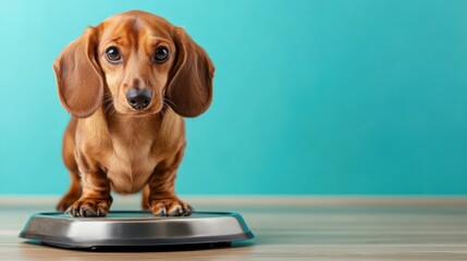 A cute dachshund stands attentively on a floor, capturing the charm and loyalty of this beloved breed, symbolizing companionship and warmth in everyday life.