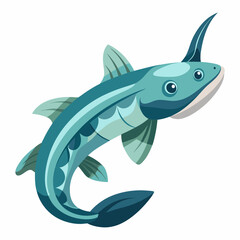 Naklejka premium shark cartoon isolated on white