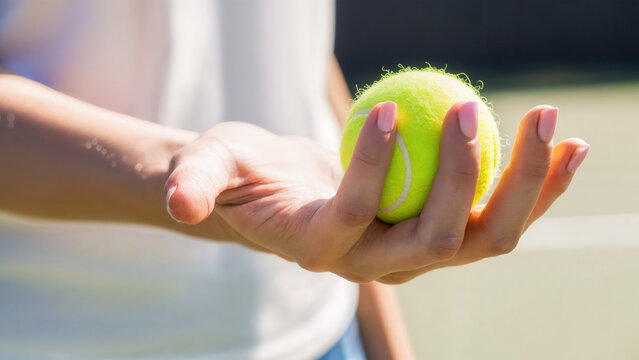 Tennis Player Holding Ball