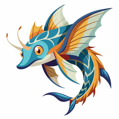 Obraz premium vector illustration of a cartoon fish