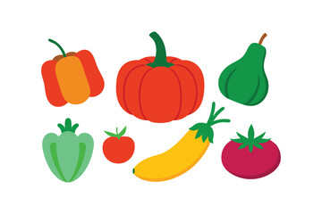 Colorful Fruits and Vegetables Vector Bundle for Healthy Food Designs