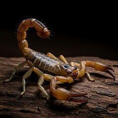  Scorpion Crawling on Dry Wood