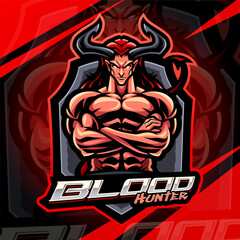 Blood hunter esport mascot logo design
