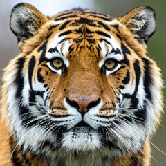 Naklejka premium Mirada Salvaje: Primer Plano del Tigre, Generated image
