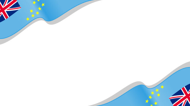 Flag of tuvalu frame, waving flag