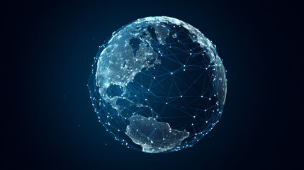 circle and global network technology background, abstract technology concept background, vector illustration.