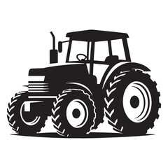Agricultural Tractor silhouette with balanced shape – Tractor illustration – Minimalist Tractor vector – Vehicle silhouette

