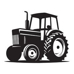 Field Work Tractor silhouette – Tractor illustration – Minimalist Tractor vector – Vehicle silhouette

