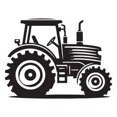 Heavy-Duty Tractor silhouette with clean lines – Tractor illustration – Minimalist Tractor vector – Vehicle silhouette

