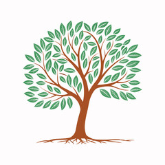 Obraz premium A Family Tree Silhouette on White Background 