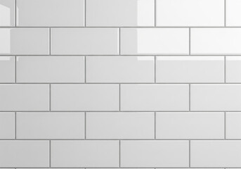 Naklejka premium Glossy White Subway Tiles with Thin Grout Lines