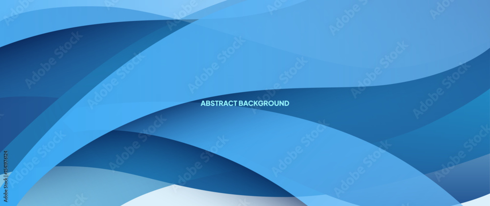 Poster Blue abstract background with round objects overlapping each other to form a beautiful pattern. Vector template for digital lux business banner, contemporary formal invitation, luxury voucher