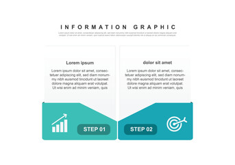 information graphic 2 step or option layout with line and paper design for business and web