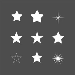 star icon new design black and white 
