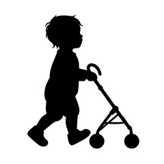 Premium Vector Collection of Adorable Toddler Silhouette Icons for Nursery and Design Projects