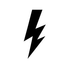 Lightning Bolt Icon – Black Zigzag Power Symbol on White Background