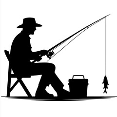 Premium Vector Collection of Serene Fisherman Silhouette Icons for Outdoor and Design Projects