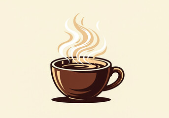 Obraz premium Vector Illustration of Coffee Cup with Steam