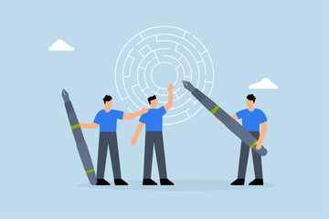 Business brainstorm to get solution, male and female colleagues discussing business strategy ideas.