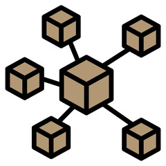 Blockchain Network  Icon Element For Design