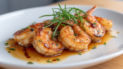 delicious mediterranean food shrimp dish