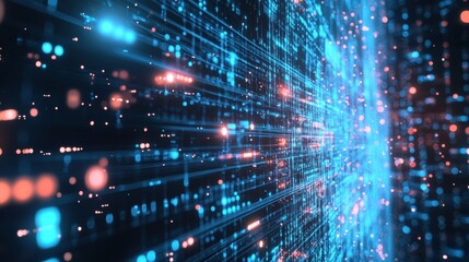 Fototapeta premium Neural AI Processing Vast Amounts of Encrypted Data