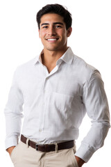 Latino male model with Smart Casual isolated on transparent background