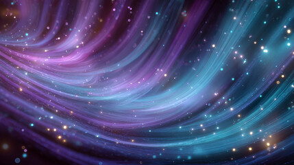 Fototapeta premium Futuristic vibrant abstract background with radial burst of light and energy emanating from center. Blue, purple, and pink light beams radiate, and glowing particles effects. Vector illustration