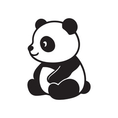 Solid Black and White Panda